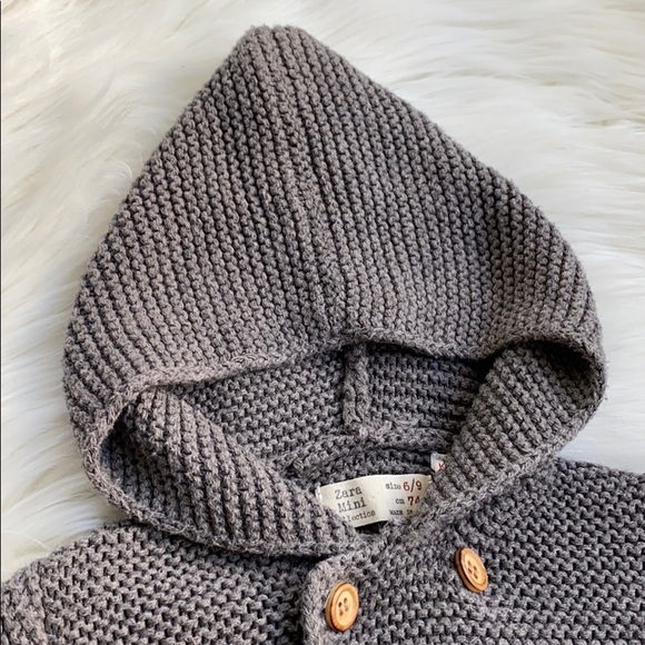 Zara knit cardigan with hood - size 6-9 months - Picture 7 of 8